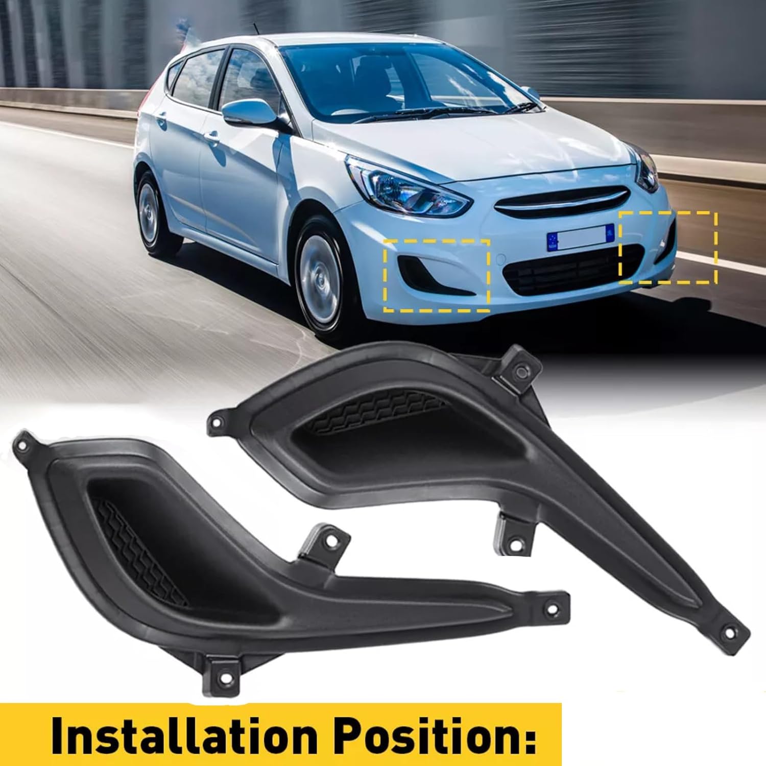 Front Bumper Fog Light Cover Trim for Hyundai Accent 2012-2017#865641R000 865631R000 HY1039111 HY1038111