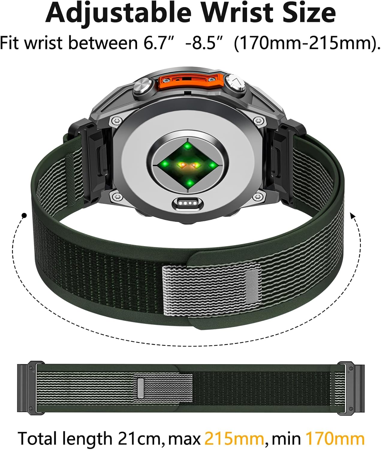 20mm Nylon Watch Band Compatible with Garmin Fenix 8 AMOLED 43mm/Fenix 7S Pro/7S/6S Pro/6S/5S plus/5S,Sport Watch Straps For Garmin Descent Mk3-43mm/Mk3i-43mm/Mk2s/Approach S70 42mm - Image 3
