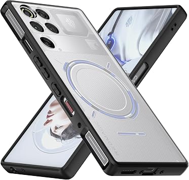 Cresee Case for Red Magic 11 Pro/Red Magic 11S Pro, Matte Translucent Hard Back + Soft TPU Bumper Shockproof Phone Cover for nubia RedMagic 11 Pro/RedMagic 11S Pro, Black