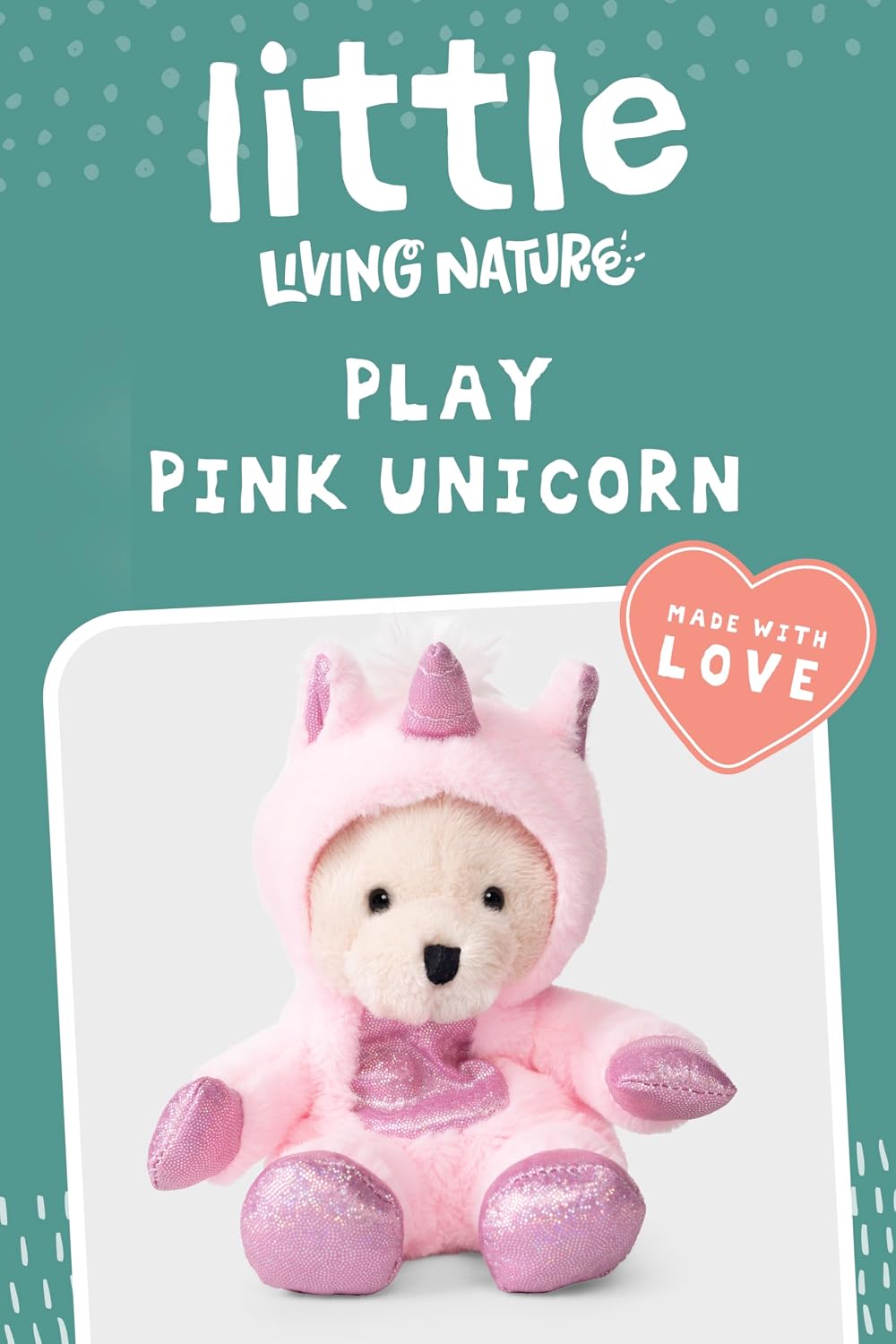 Living Nature Little Play Pink Unicorn Plush Toy - Fantasy Stuffed Animal Toy Collection