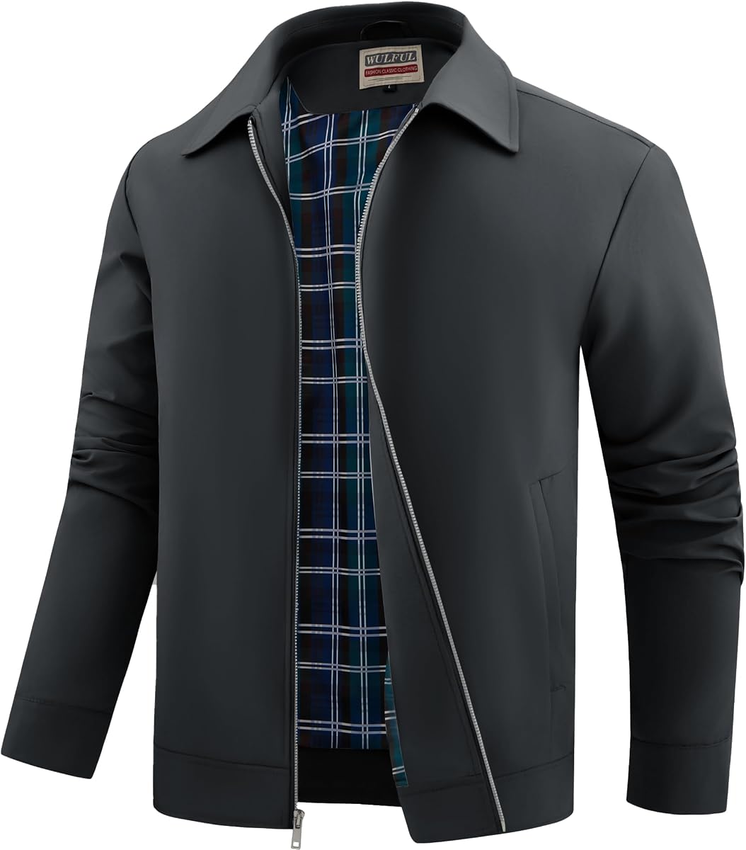 Men's Lightweight Jackets Casual Windbreaker Stylish Light Golf Work Dress Business
