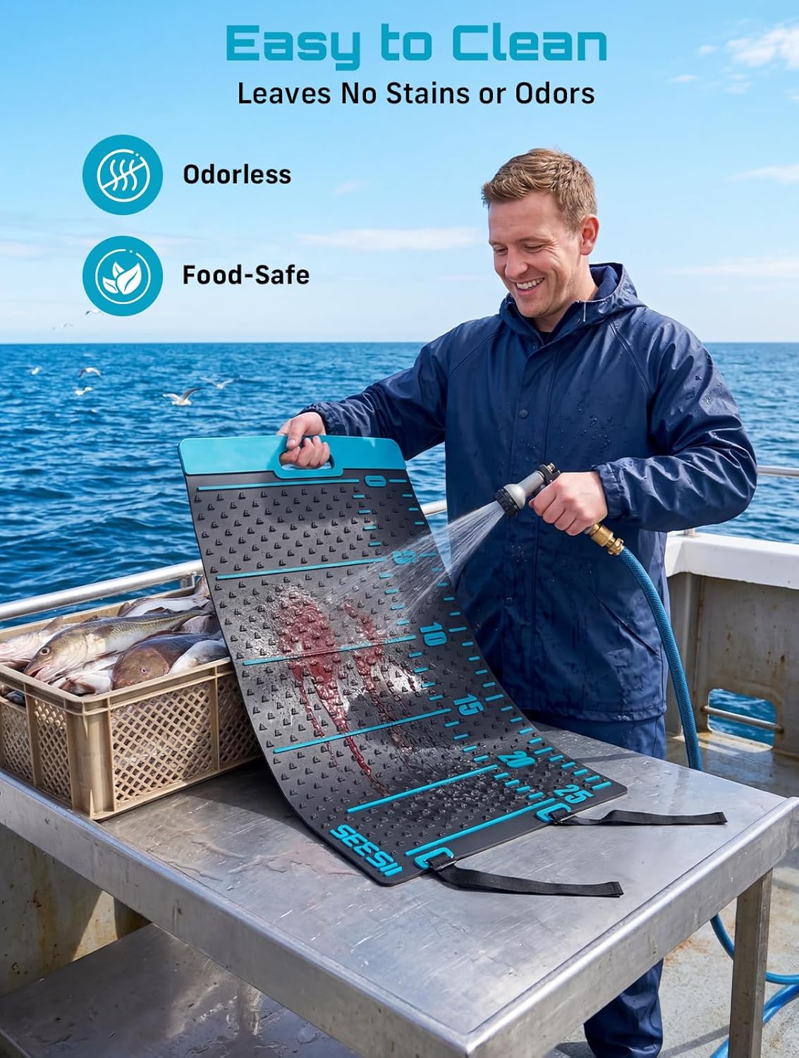 Seesii Cordless Electric Fillet Knife with Fish Fille Mat, High Torque Fillet Knives with 4 Reaplaceble Blade, Non-Slip Grip, Safety Lock, Storage Bag Complete Kit for Filleting and Meat Slicing