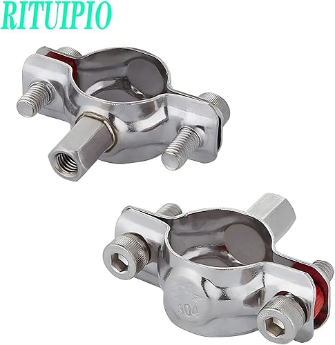 Miniatura 8 de 2 piezas de anillo dividido suspensión alargar 304 acero inoxidable resistente tubos soportes para tubería OD 38-40mm (1.5-1.57in) fijación de