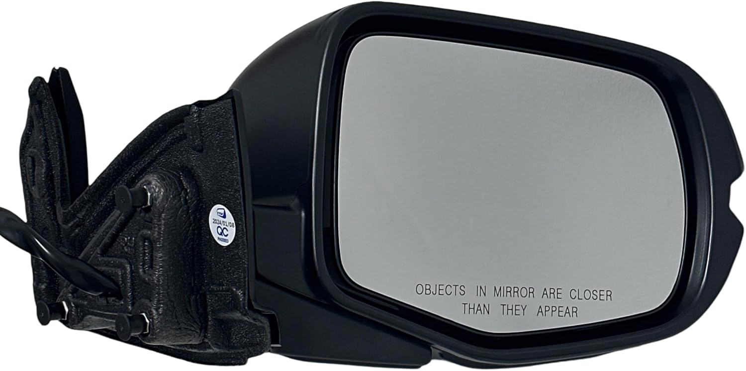 Spieg Passenger Side Mirror for 2019-2023 Honda Passport, 2019-2022 Pilot Memory Power Adjustment Heated Turn Signal Light Black 12 Pins Right HO1321344