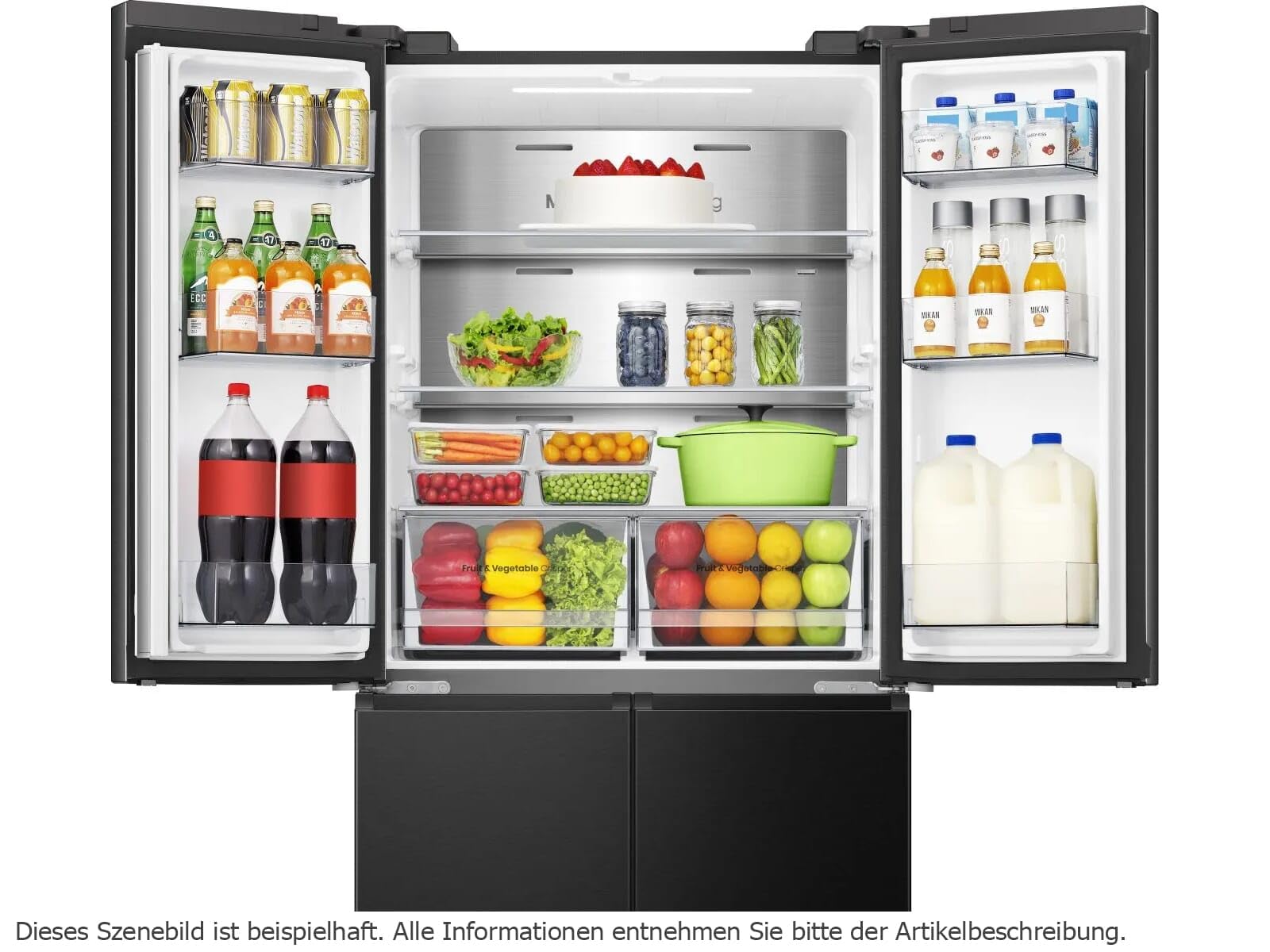 Hisense RQ5P470SAFD lodówko-zamrażarka Cross-Door, 304 l, pojemność zamrażarki 179 l, Total NoFrost, WiFi, Multi AirFlow, FastFreeze, klasa efektywności energetycznej D, 178,5 cm x 79,4 cm, czarna