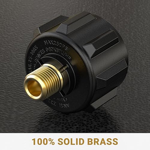 Miniatura 2 de onlyfire 5040 QCC1 Acme Nut Adaptador de montaje de gas propano con rosca macho de 14 pulgadas, latón