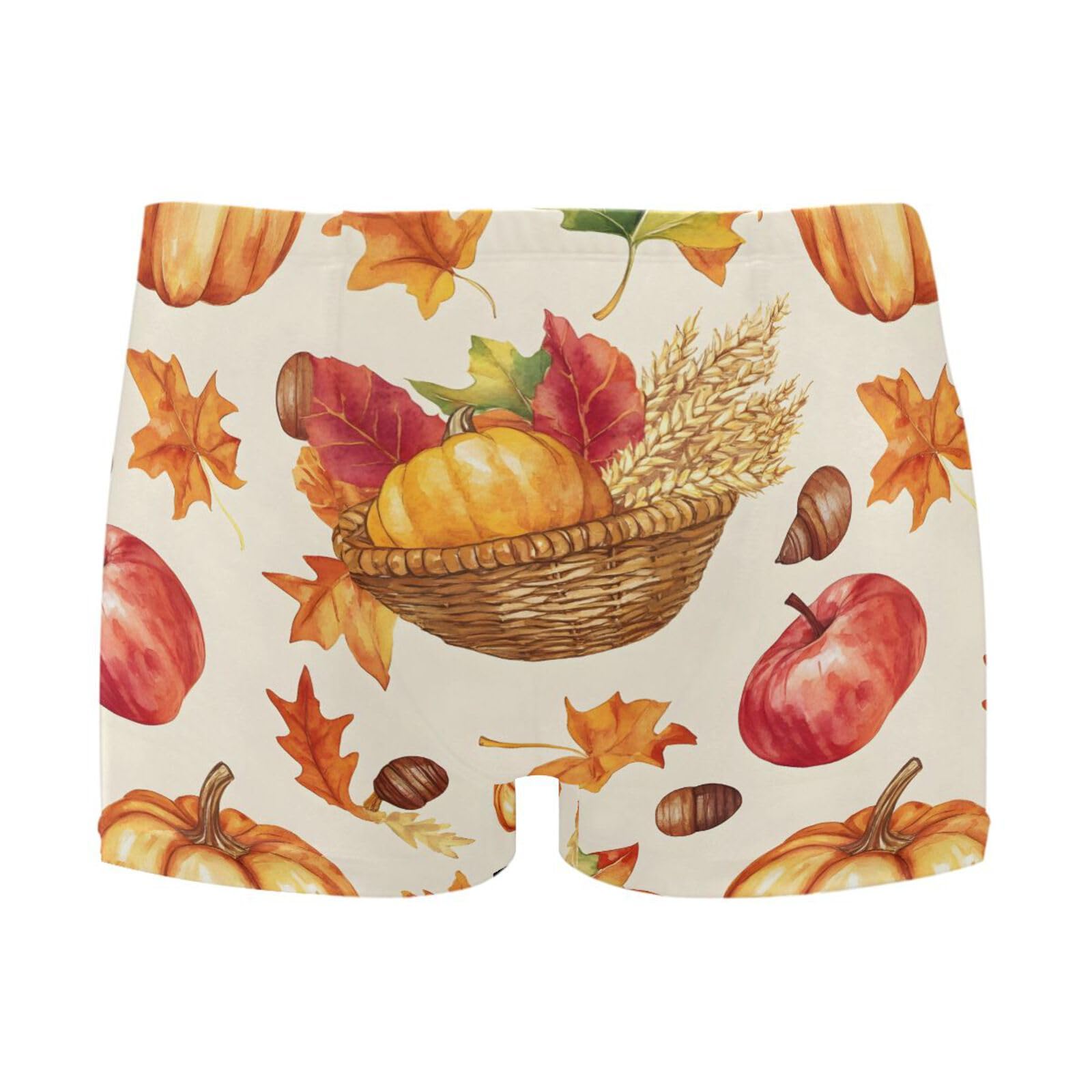 UMIRIKO Pumpkins Thanksgiving Maple Men's Swim Trunk Square Leg Swimsuit Swimwear Swim Briefs for Men 2XL 202b8060