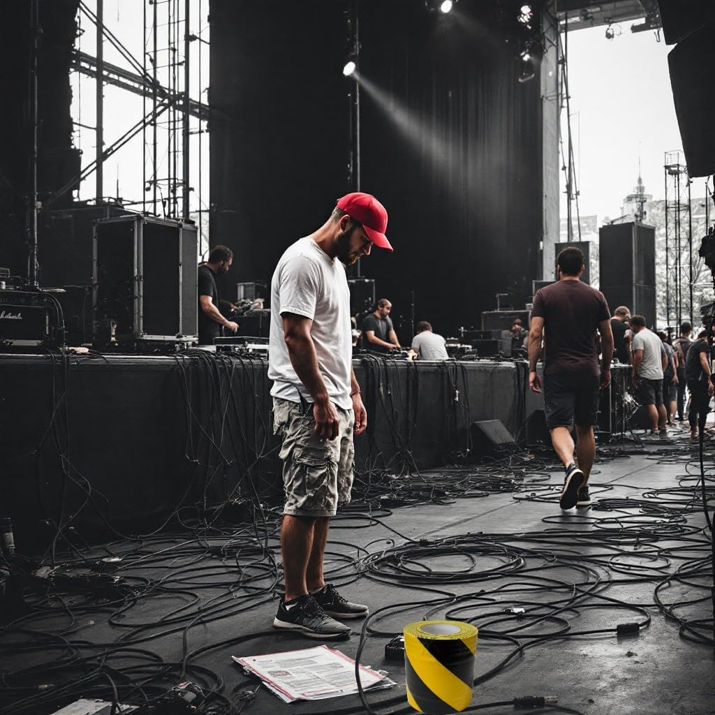 Floor Cord Cover Tape – 6” x 39 Yards, Non-Adhesive Channel for Cable Management, Black and Yellow High-Visibility, Protects Cords and Prevents Trip Hazards. Pack of 1 ROLL