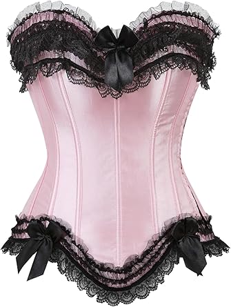 Plus Size Corset Top for Women Bustier Lace up Gothic Lingerie Burlesque Costume Dress