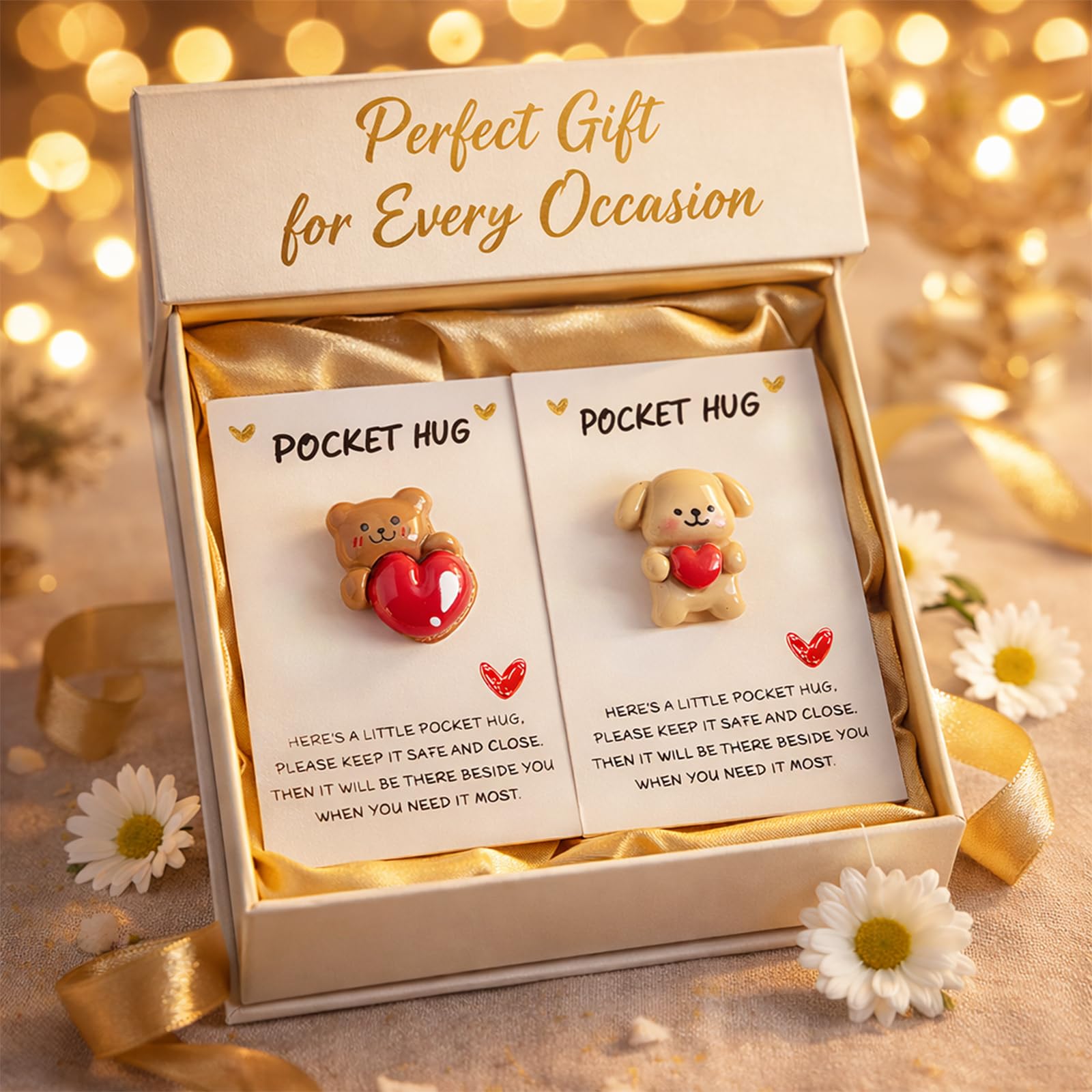 zhongko 2Pcs Teddy Bear Pocket Hugs with Cards - Image 4