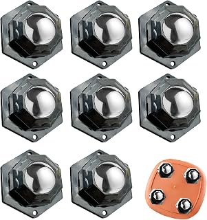 Mini Caster Wheels for Small Appliances, 360°Rotation Self Adhesive Caster Wheels, Stainless Steel Rollers Universal Wheel for Trash Can, Storage Bins Bottom (8 PCS, Black) APBATS