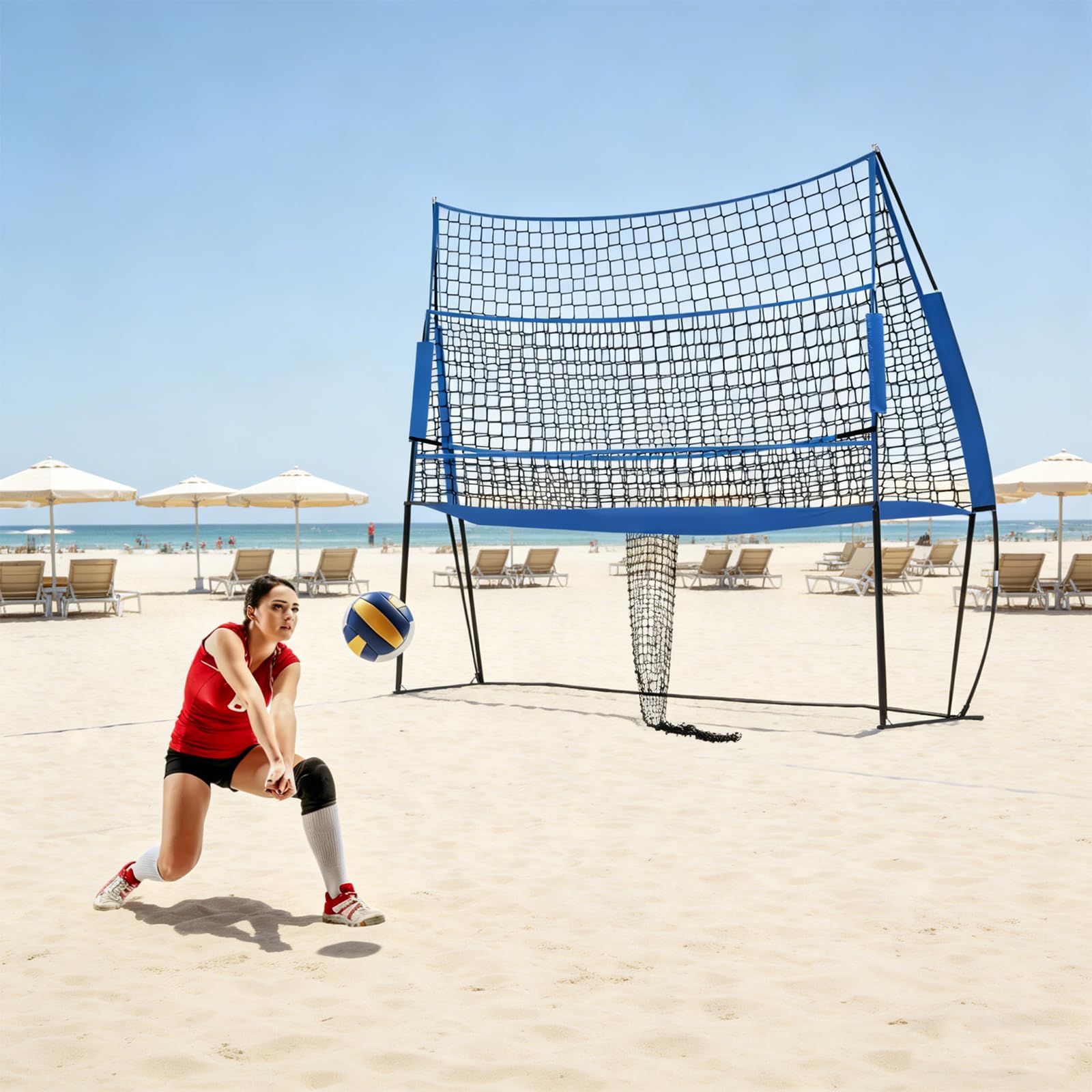 Red de entrenamiento de voleibol ajustable para bádminton y tenis