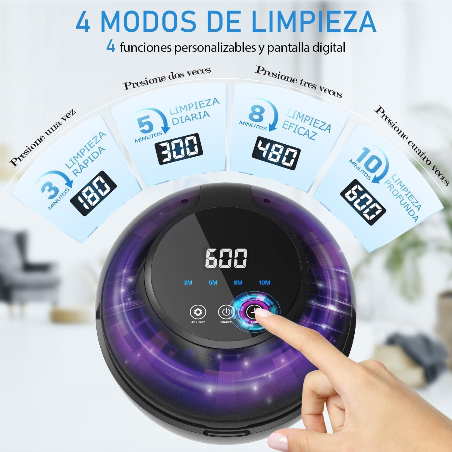 Limpiador Ultrasonidos, 50.000 Hz Limpiador Ferula Dental, 250 ml Ultrasonidos Limpieza, Ultrasonic Cleaner con 6 Lámparas UV para Retenedor, Fundas, Retainer, Dientes Postizos, Plata Joyas