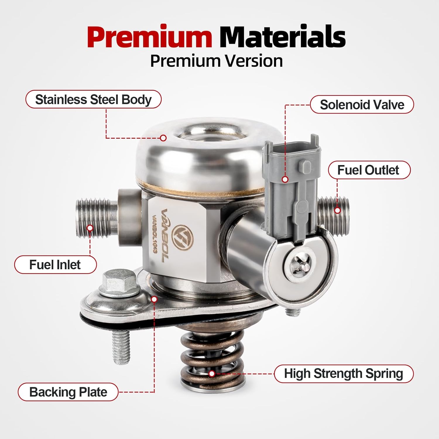 High Pressure Fuel Pump Compatible with Buick Regal Verano, Chevy HHR Cobalt, Pontiac Solstice, Saab 9-5, Saturn Sky 2007-2016 L4 2.0L Replace 12658478 HM10029 GDP101 0261520156