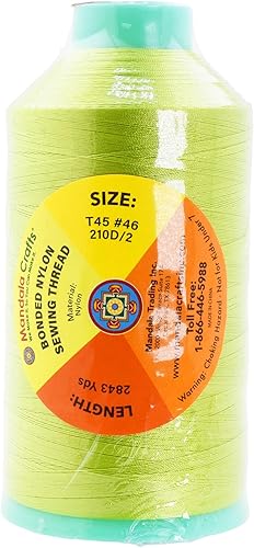 Miniatura 907 de Mandala Crafts Hilos de coser resistentes de nailon consolidado, hilo para tejer jeans de cuero, hilos de tapicería marina al aire libre, Beige