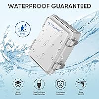Vista 2 de TICONN - Caja de conexiones eléctricas impermeable IP67 con carcasa de plástico ABS con tapa con bisagras con placa de montaje, soportes de pared