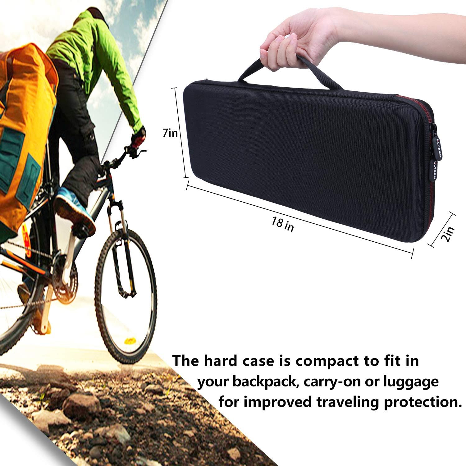 LTGEM Case Compatible with Logitech MX Keys S/MX Mechanical Wireless Keyboard, Office Travel Carrying Storage Bag - Black(Case Only) - Image 3