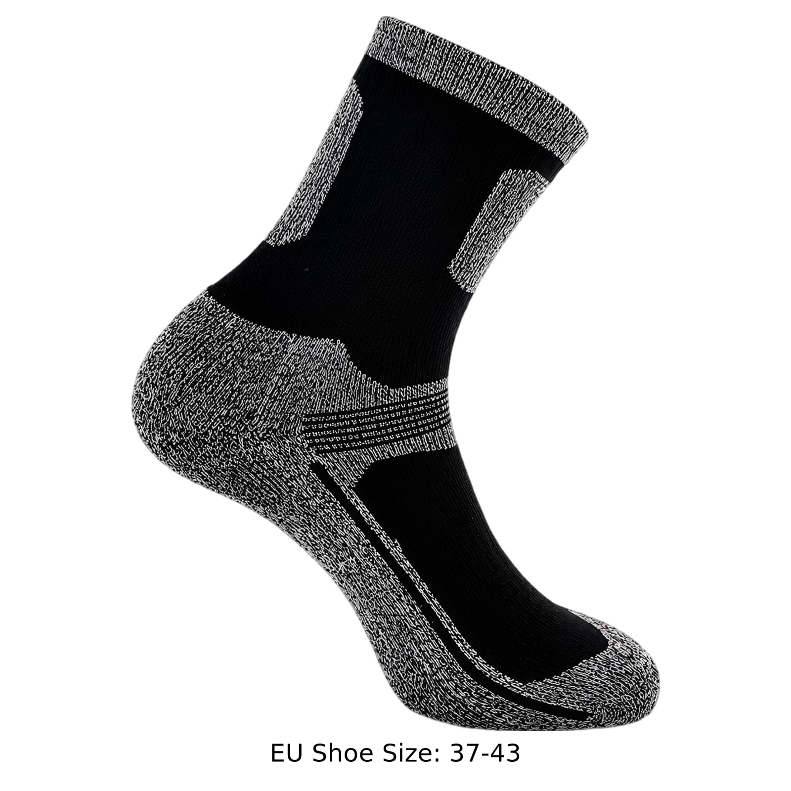 12 Paar Wandersocken, dick gepolsterte Outdoor-Sportsocken für Erwachsene, Crew-Athletiksocken aus Polyester, mit verstärkter Sohle, für Trekking, Laufen, Basketball, US 5-10 / EU 37-43