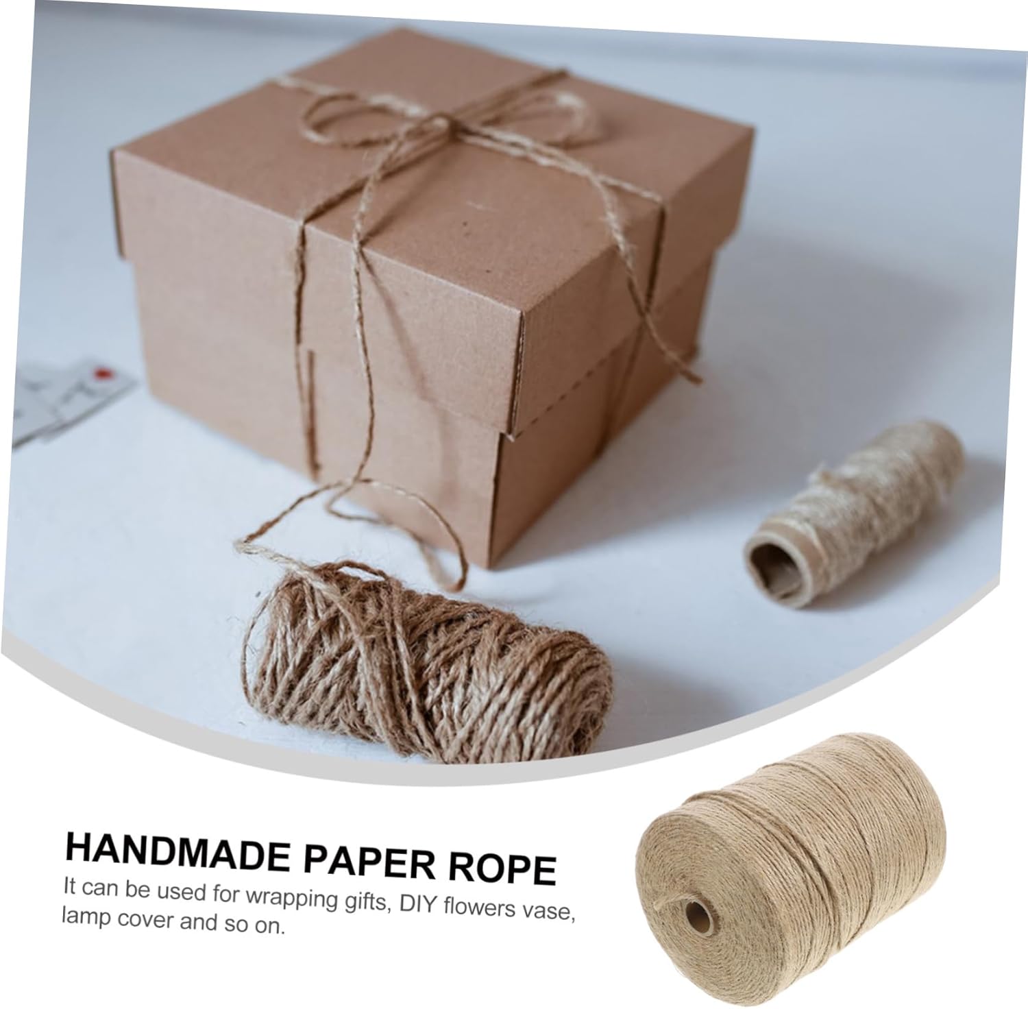 1roll DIY Kraft Paper Rope Handmade Weaving Twine for Lamp Shades Gardening and Crafts Natural Paper Cord Easy to Use Material