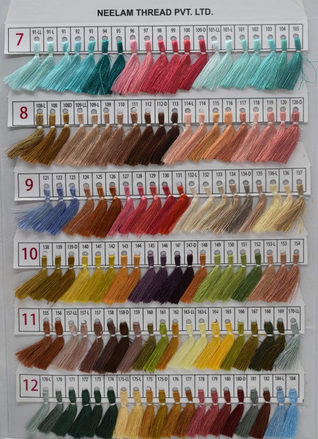 HUNNY-BUNCH Premium Neelam's Telephone Art Silk (Rayon) Shade Card Embroidery Threads Catalogue (Pack of 1) Dimensions - 2 cm X 22 cm X 31 cm - 480 Different Shades