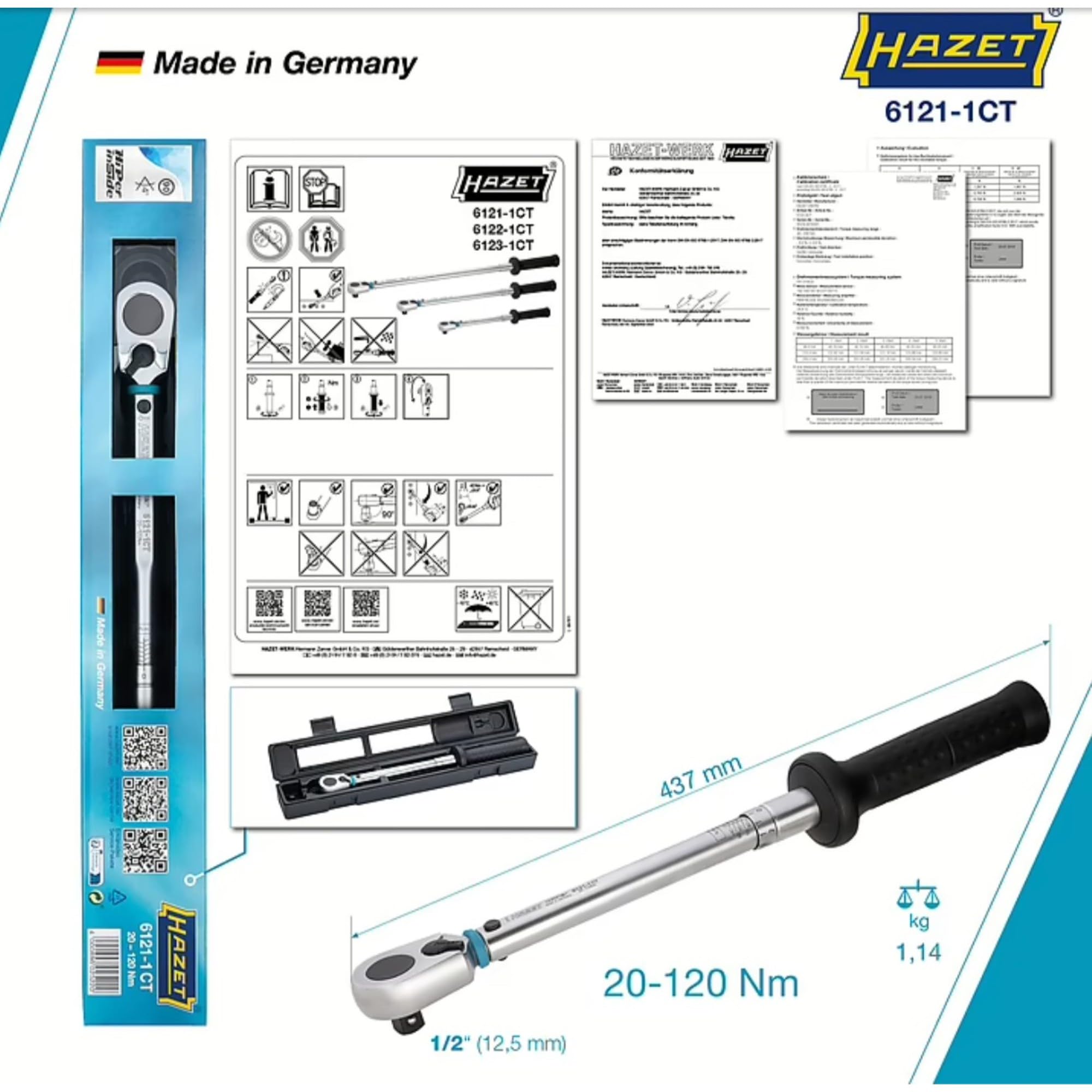Amazon | HAZET(ハゼット) 高精度プリセット型トルクレンチ 20~120N・m