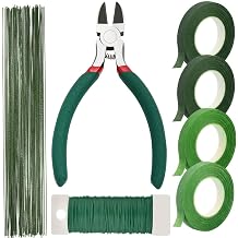Florist Wire and Florist Tape Arrangement Tools Kit with Wire Cutter, Floral Tape and Floral Wire for Bouquet Stem Wrap Florist, Craft Beading & Wreath Making Supplies