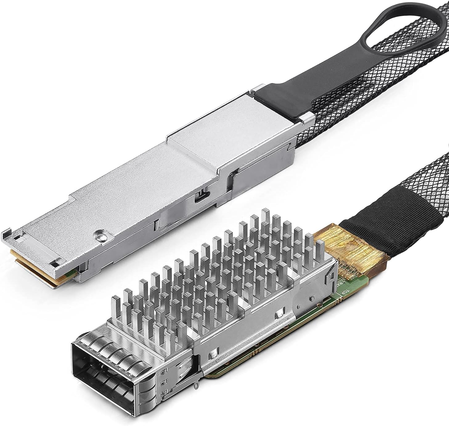 10Gtek 40G QSFP+ to QSFP+ Extender Cage with EEPROM on Extender Side, 3M Flat Cable in Nylon Jacket, 30AWG, 30cm