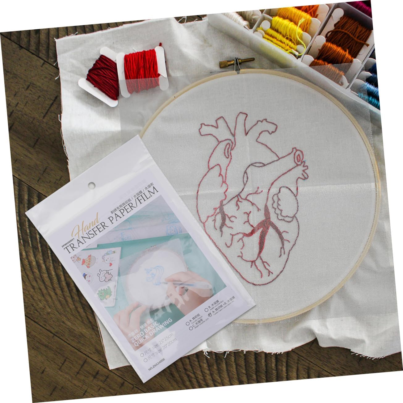 ARTIBETTER 5sets Water Soluble Film Embroidery Transfer for Sewing Includes of Embroidery for Clothes Shirts and Crafts