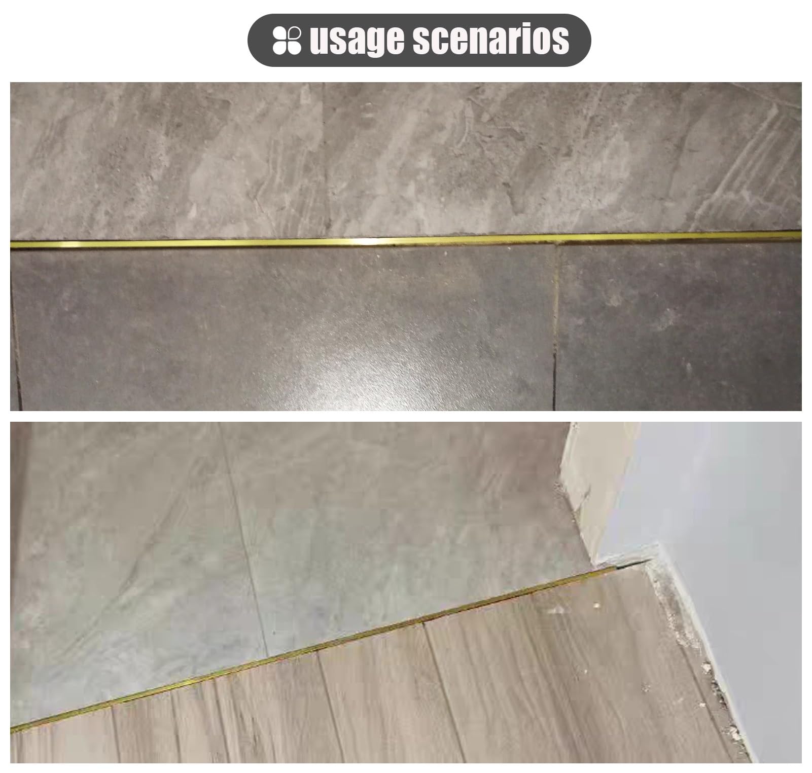 perfil de transición para suelo Latón Macizo Tiras de Umbral de la Puerta 1m, Cubierta de Espacio de Piso Plano Madera a Los Azulejos, Bar de Unión de Piso de Puertas, Tira de Borde de Borde de Transi