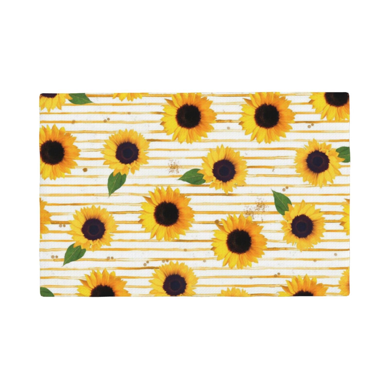Set de table cuisine et salle à manger motif tournesol lavable pour repas de fête