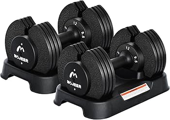 Amazon | MOJEER ダンベル 可変式 12kg 2個セット アジャスタブル