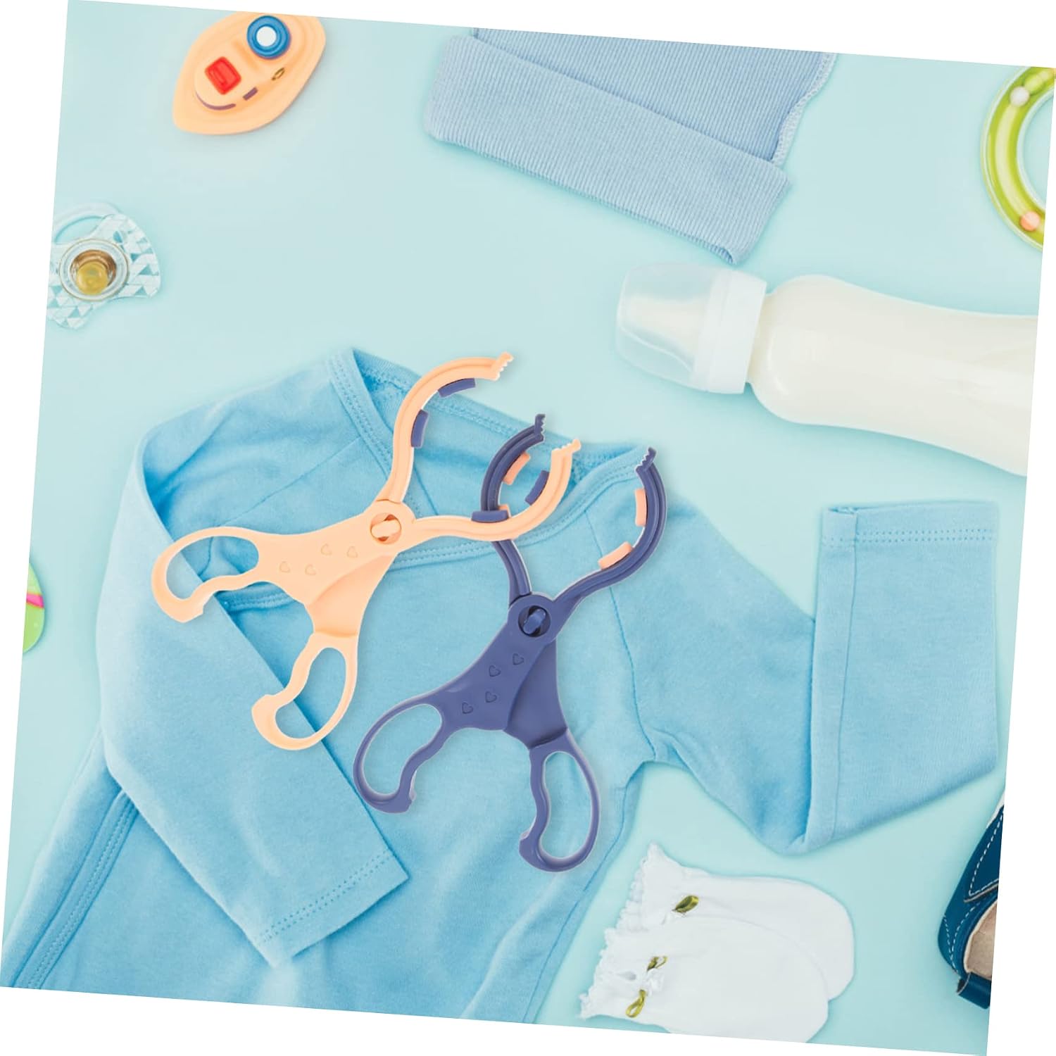 2pcs Detachable Baby Bottle Tong Non-Slip Design High-Temperature Resistant Feeding Bottle Clamp for Home Use and Travel