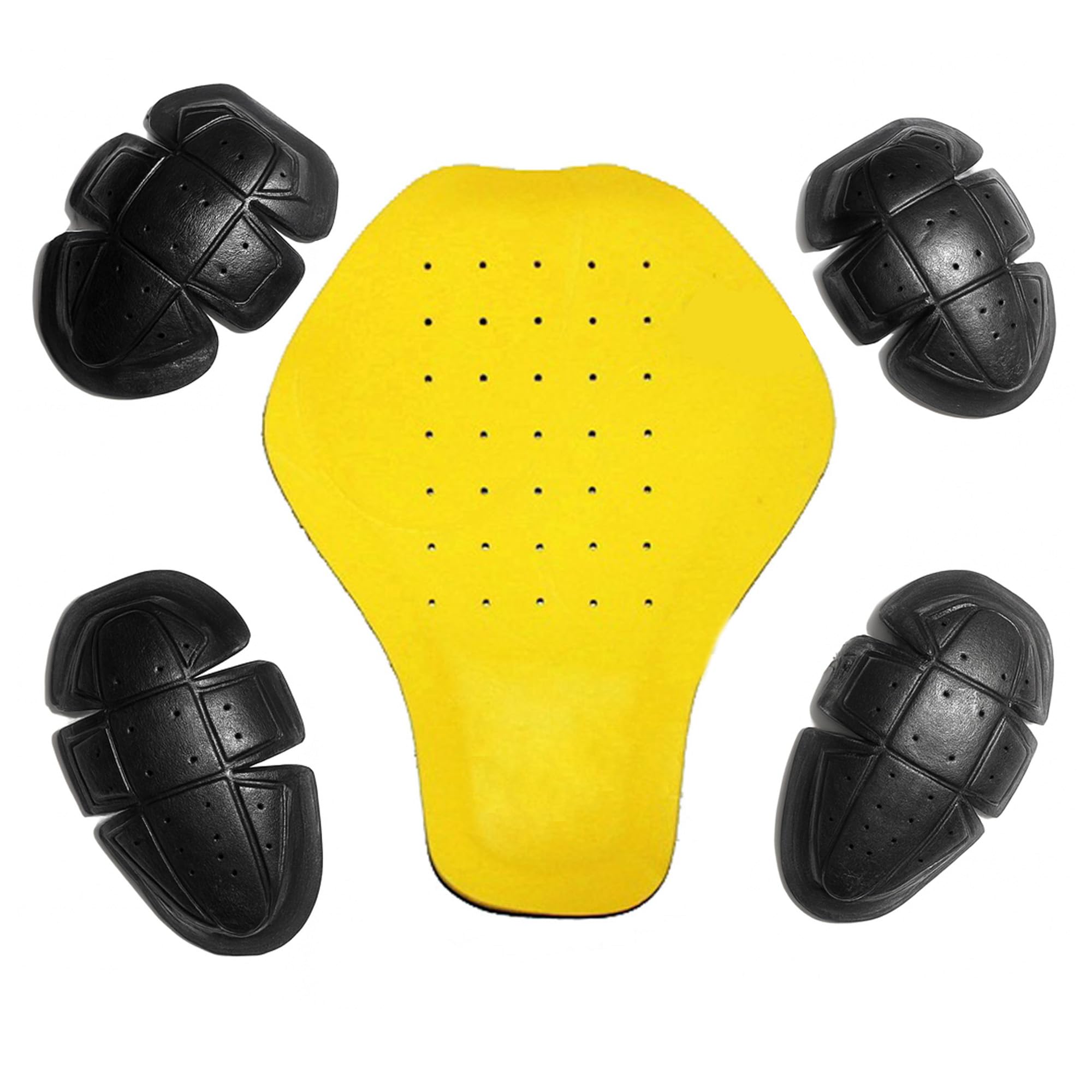 Jackets 4 Bikes Motorcycle Jacket Armor 5 PC CE Certified Level 1, Universal Fit, Shoulder Elbow Back 5PC Set Yellow