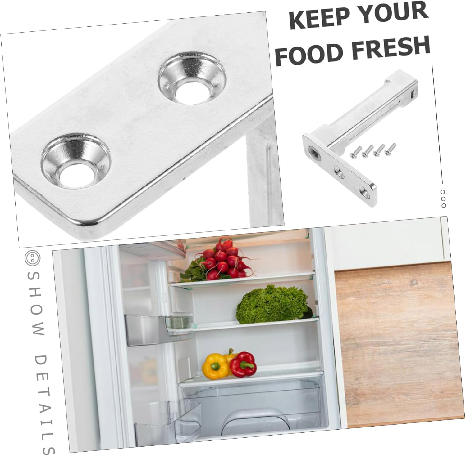 3pcs Hinge for Refrigerator Easy Install Door Hinge Self Closing for Freezer