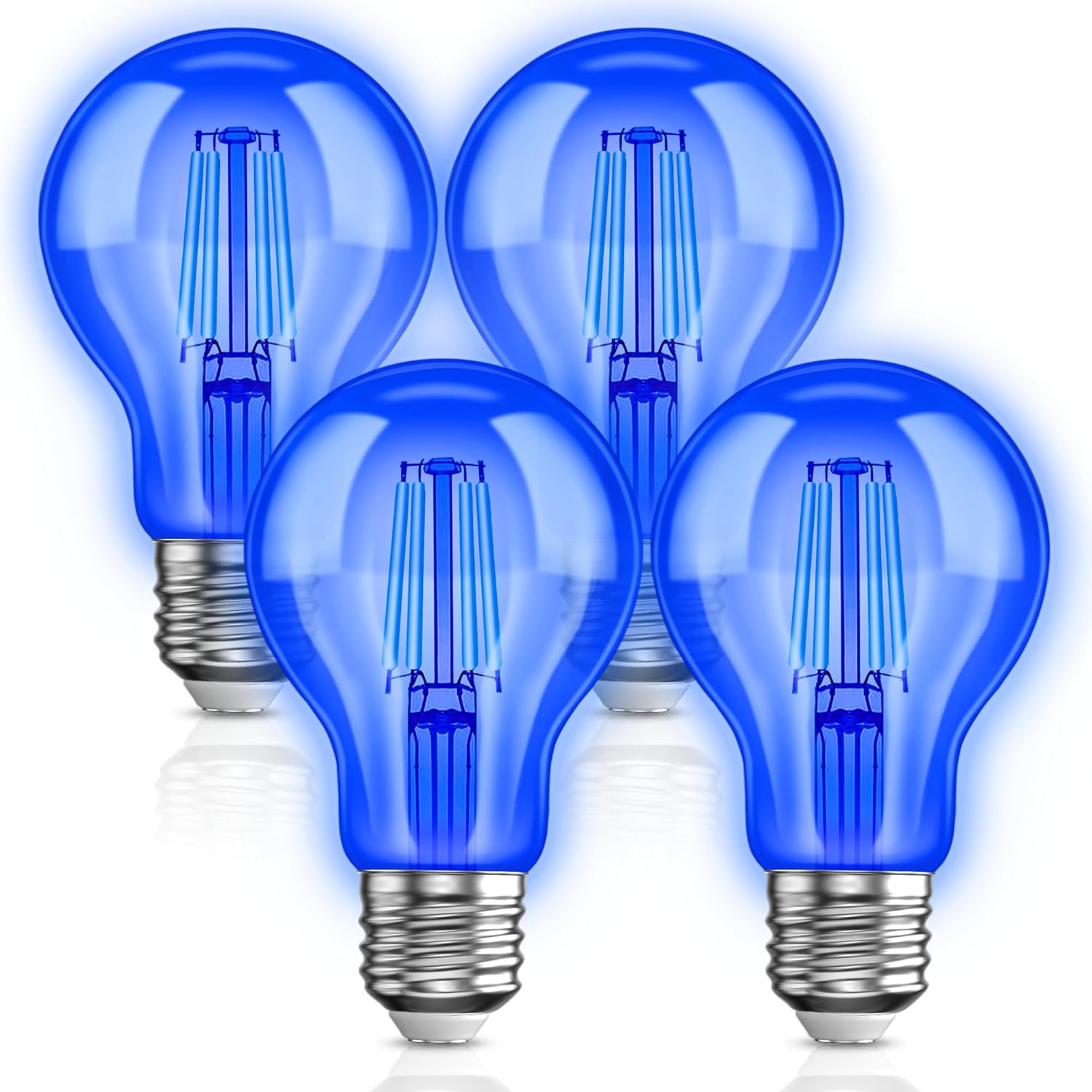 UNILAMP Blue Light Bulbs, Blue Glass Filament Light Bulb, 4W Blue LED