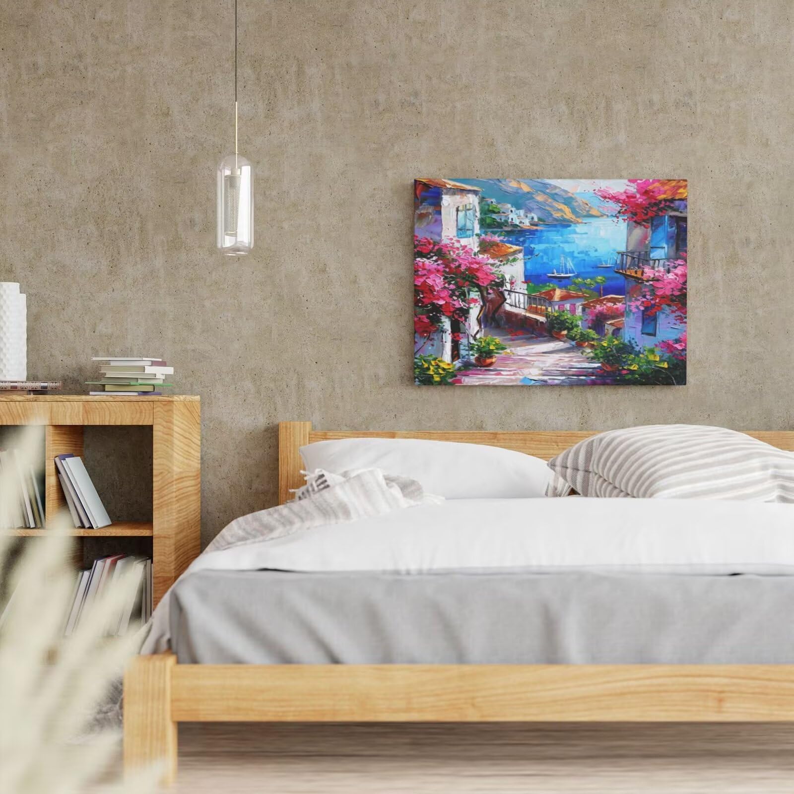 Kit per pittura con numeri per adulti, per principianti, pittura acrilica con 6 pennelli, pittura ad olio per decorazione da parete (100 x 75 cm, senza cornice) MK120