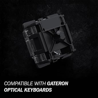 Gateron KS-15 Optical Switches for MX Mechanical Gaming Keyboard | 45g Force | Linear | Clear Top RGB Switches for Backlit Keyboard | (65 PCS, Red)