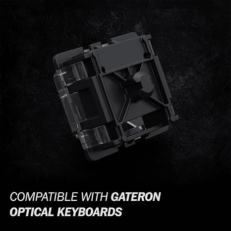 Gateron KS-15 Optical Switches for MX Mechanical Gaming Keyboard | 45g Force | Linear | Clear Top RGB Switches for Backlit Keyboard | (65 PCS, Red)