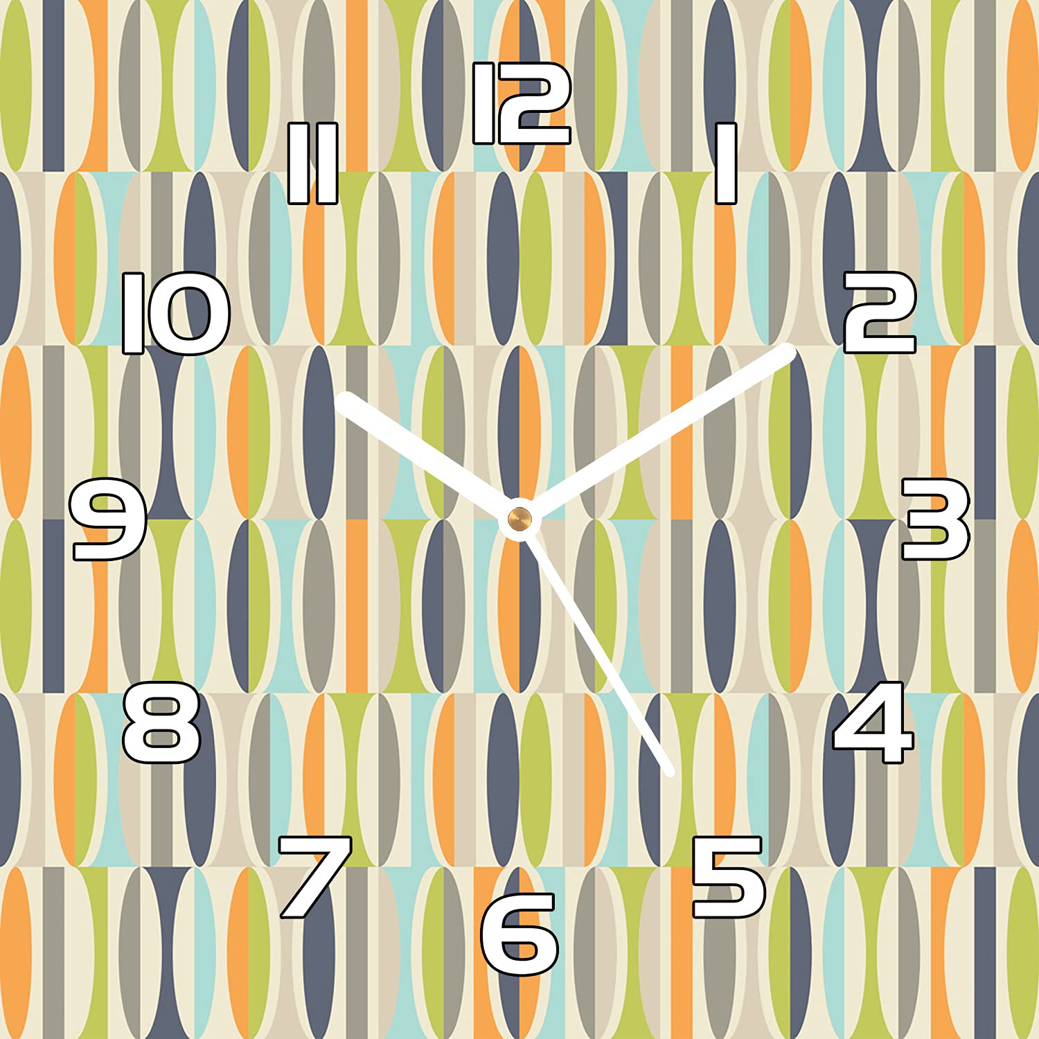 Horloge en verre géométrique rétro 30x30 cm chic salon