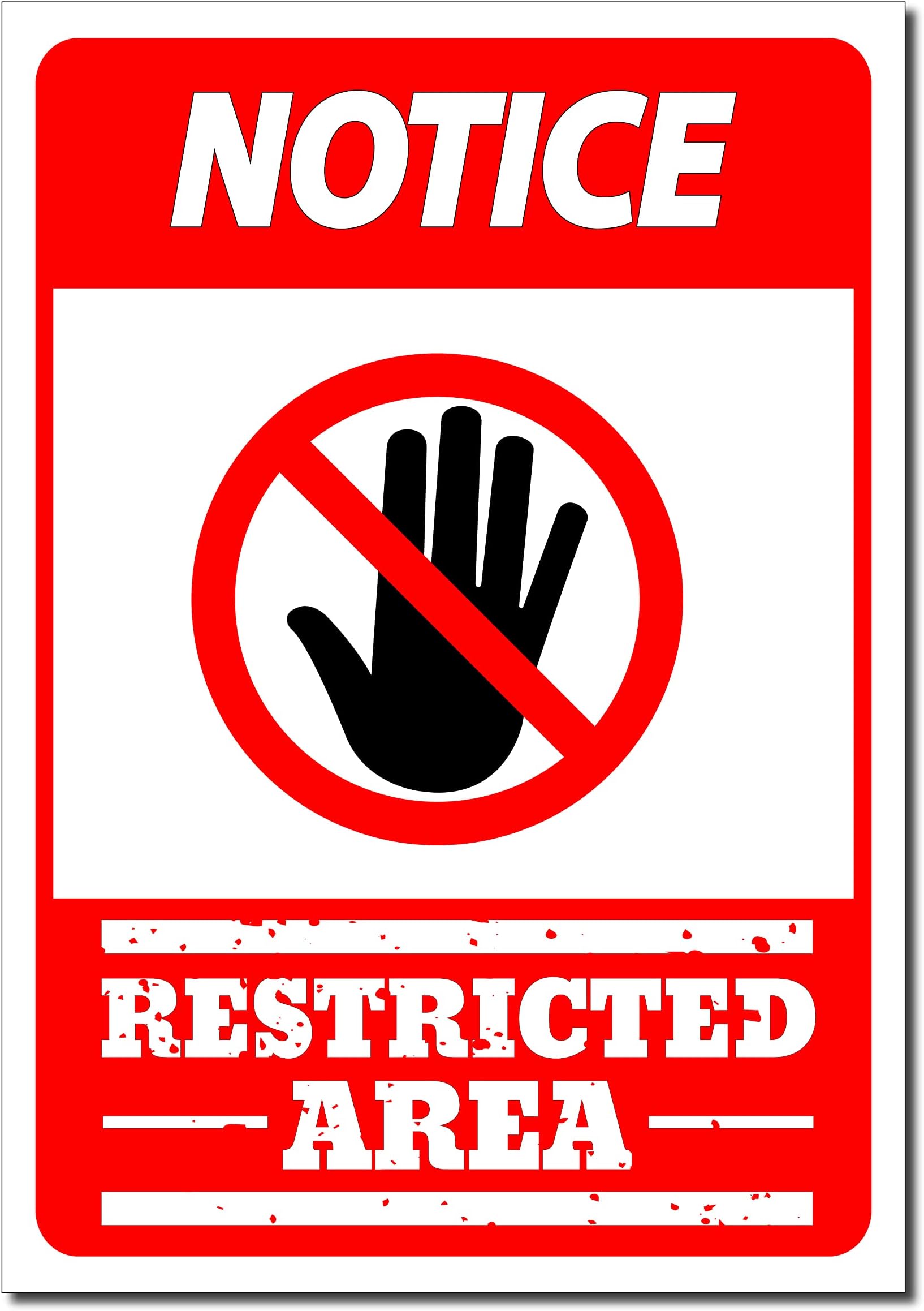 4 PCs Warning Restricted Area Printed Sign Stickers For Factory Office Shops Buildings Commercial Multicolored Signages (Design 5)