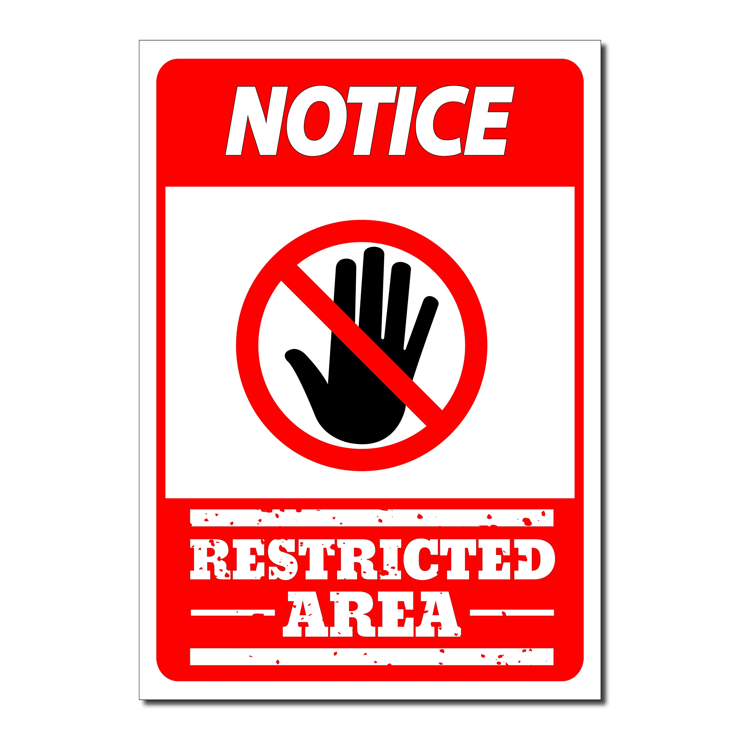 4 PCs Warning Restricted Area Printed Sign Stickers For Factory Office Shops Buildings Commercial Multicolored Signages (Design 5)