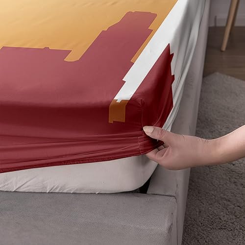 Miniatura 2 de AILONEN Sábana bajera de baloncesto para dormitorio de niños adolescentes, juego de sábanas temáticas deportivas tamaño individual, juego de sábanas