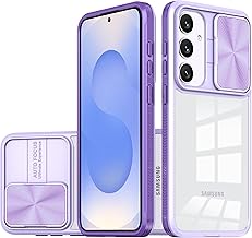 Case for Samsung Galaxy S25 [Camera Protection] Slide Camera Cover Protect PC Anti-Shock Anti-scratch Cover for Samsung Galaxy S25 - Purple