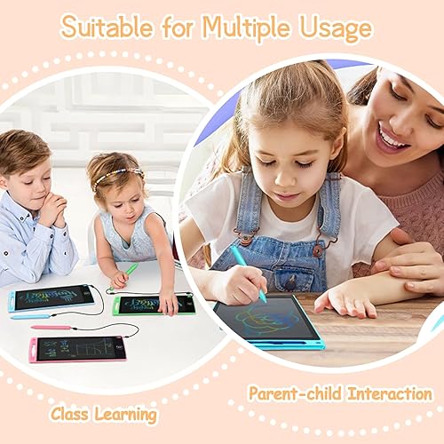 Miniatura 6 de Paquete de 32 tabletas de escritura LCD para niños, tableta de dibujo de 8.5 pulgadas, almohadilla de dibujo mejorada para niños, tablero de dibujo