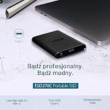 Transcend 1TB USB 3.2 Type C ESD270C Przenośny dysk SSD do 520 MB/s Czarny | TS1TESD270C