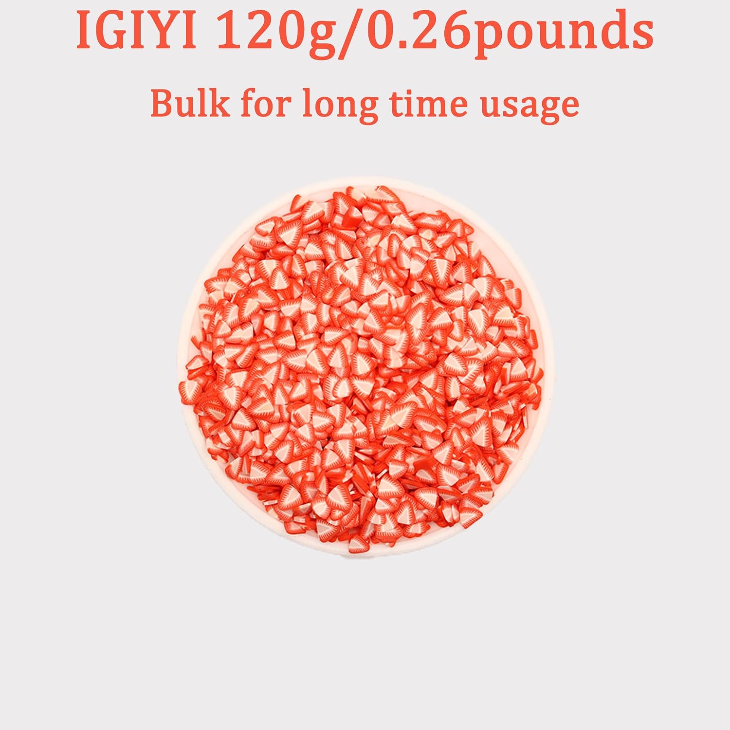 Strawberry Nail Art Slime Charms Slices, 120g/0.26LB Cute Design Tiny 3D Polymer Clay Fruit DIY Craft Supplies, Charms Glitter Making Decoration, Beautiful Arts for Nail Phone Case Bracelet