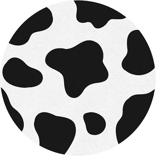 Juego de 6 posavasos con patrón de vaca para bebidas, posavasos absorbentes de piel sintética para bebidas frías, tazas de vino y tazas, protección