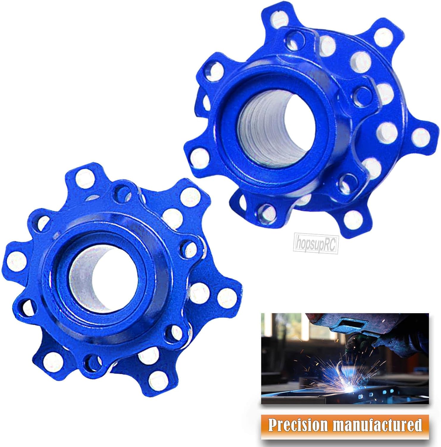 Aluminum 7075-T6 Front & Rear Wheel Hub Hex Upgrades Part for 1/4 Promoto-MX Motorcycle RTR FXR-LOS06000, Promoto-MX Motorcycle RTR Pro Circuit-LOS06002,Blue