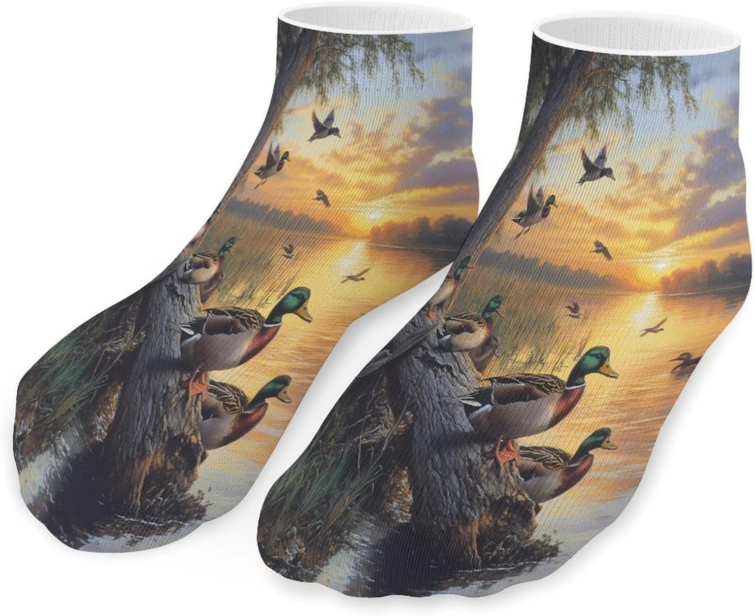 Mallard Ducks Lake Ankle Socks for Men Women Low Cut Crew Sock Casual Sports Clothing