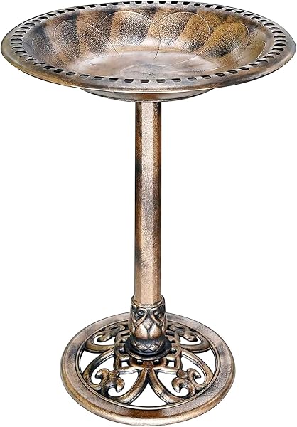 Cozioz 60cm Bronze Polyresin Garden Bird Bath